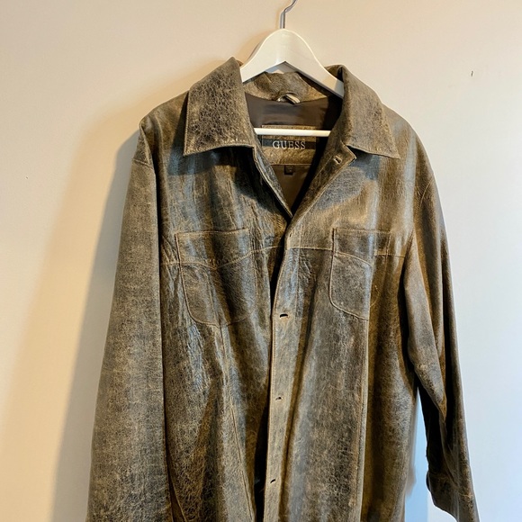 Distressed leather Guess jacket - Picture 5 of 5